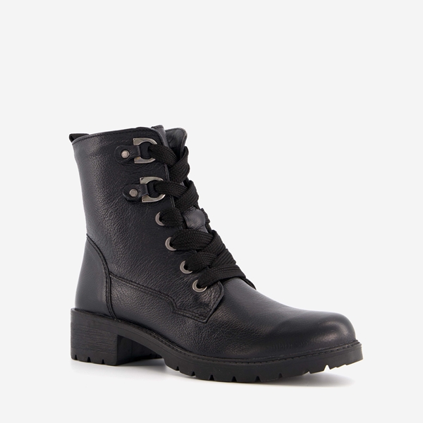 Hush Puppies leren veterboots met brede veters 1