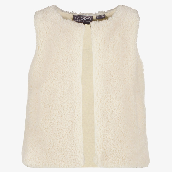 TwoDay meisjes teddy gilet beige 1