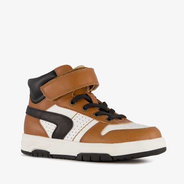 TwoDay hoge leren jongens sneakers cognac 1