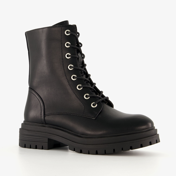 Blue Box dames veterboots zwart 1