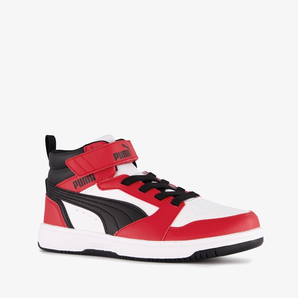 Puma Rebound V6 Mid jongens sneakers rood zwart 1