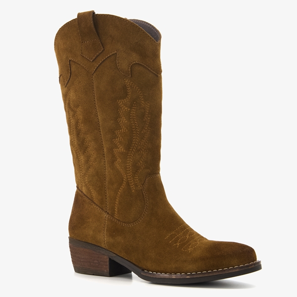 Harper suede dames western laarzen bruin 1