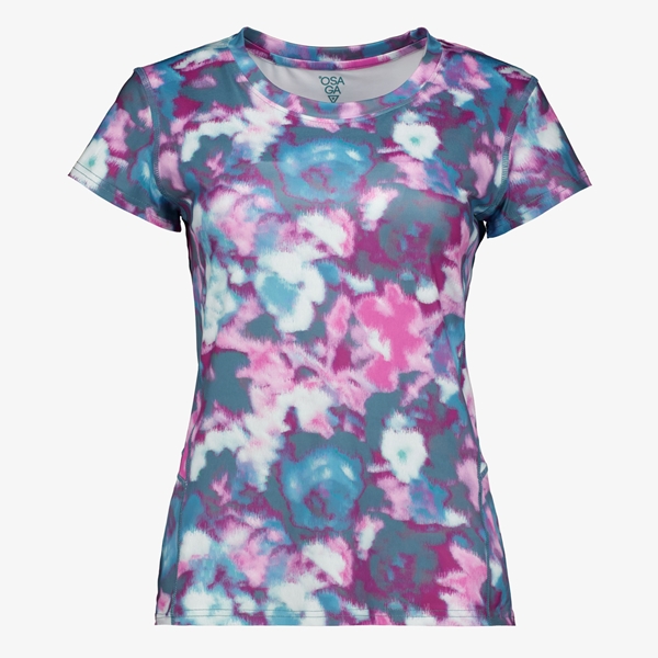 Osaga dames sport T-shirt met print roze blauw 1