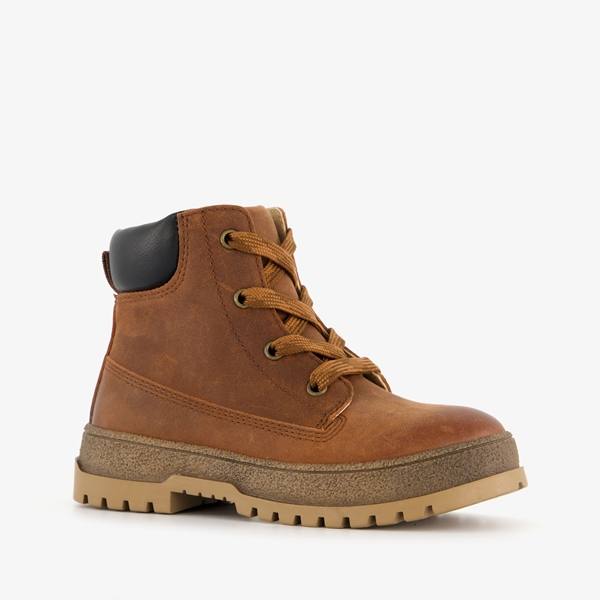 TwoDay leren jongens veterboots cognac bruin 1