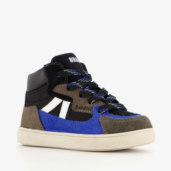 Braqeez hoge suede jongens sneakers zwart blauw 1