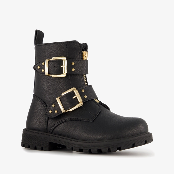 Blue Box meisjes biker boots zwart met studs 1