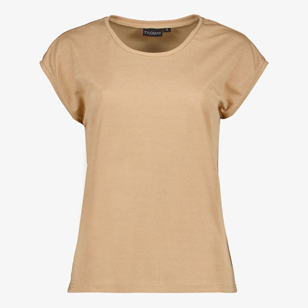 TwoDay dames T-shirt met glitters beige 1