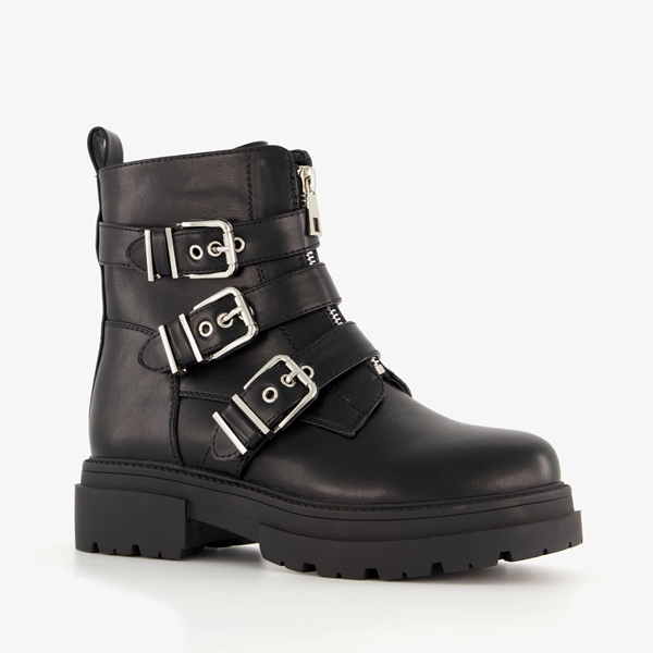 Blue Box dames biker boots zwart 1