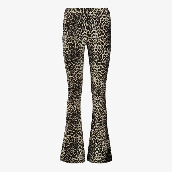 TwoDay dames flared broek bruin met panterprint 1