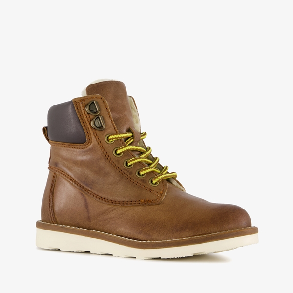 Groot gevoerde leren jongens veterboots cognac 1