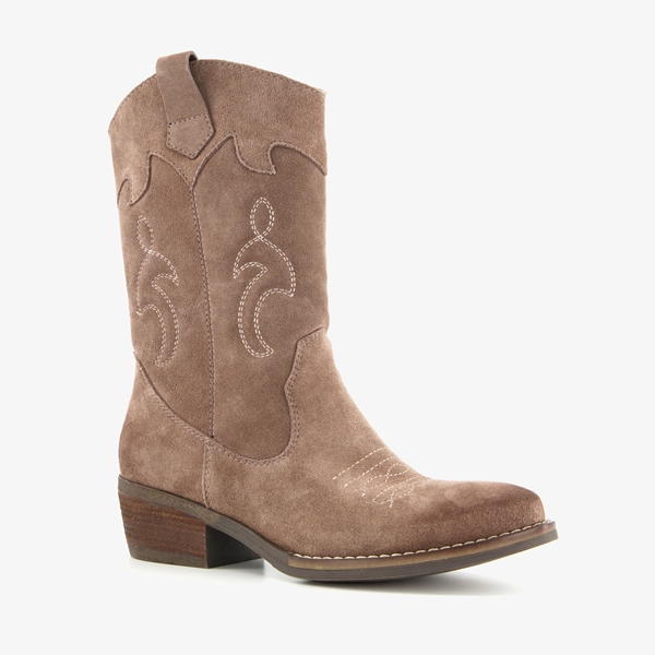 Harper suede dames western laarzen taupe online bestellen Scapino