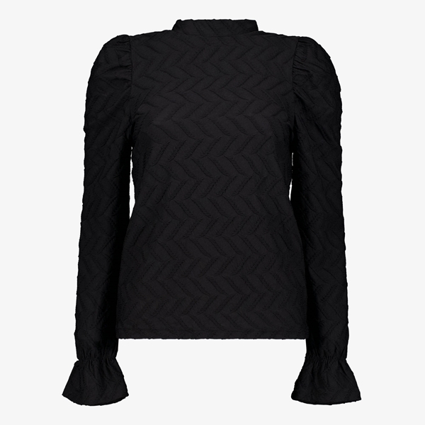 TwoDay dames blouse met structuur zwart 1