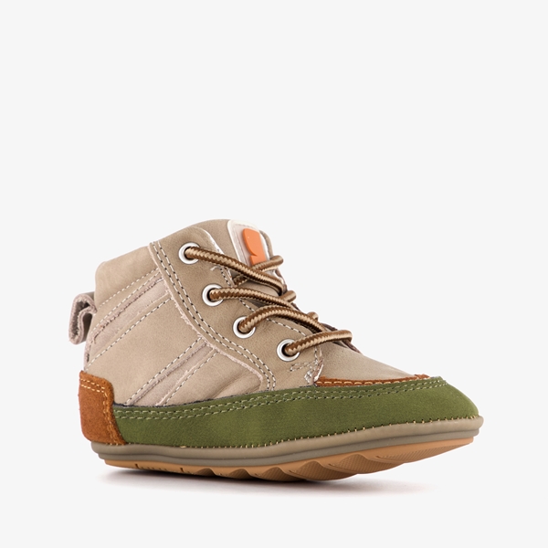 Groot suede jongens babyschoenen grijs groen 1