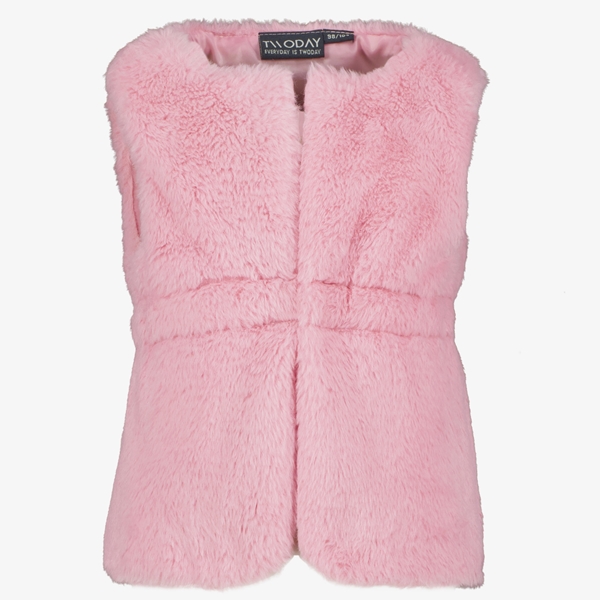 TwoDay meisjes gilet van imitatiebont roze 1