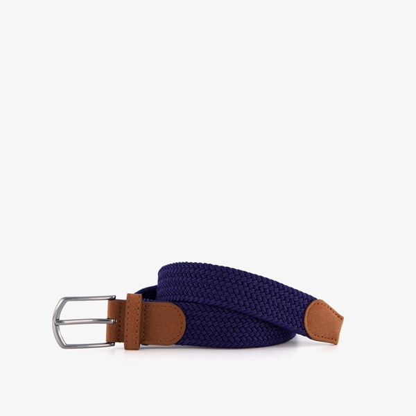 Gevlochten heren riem blauw cognac 1