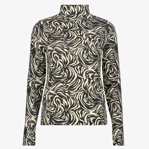 TwoDay dames coltrui met print zwart creme 1