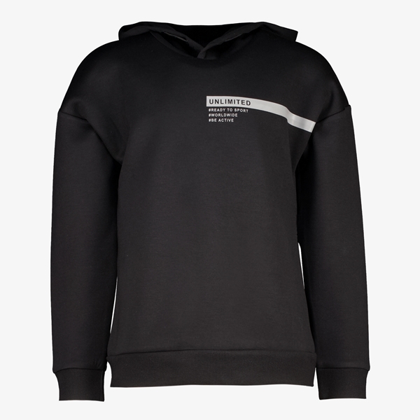 Osaga jongens hoodie met tekstopdruk zwart 1