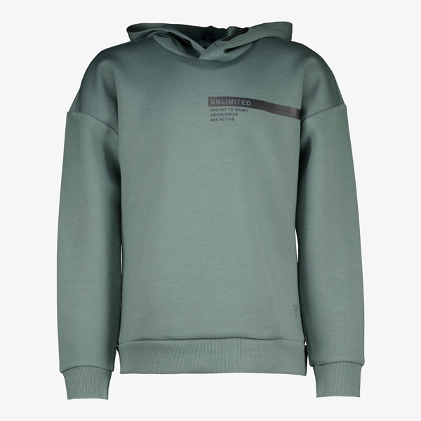 Osaga jongens hoodie met tekstopdruk groen 1