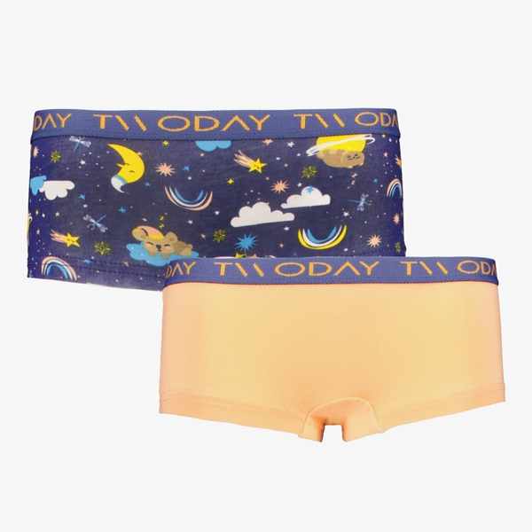 TwoDay 2-pack meisjes boxershorts geel blauw 1