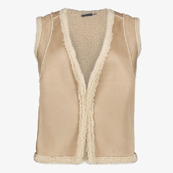 TwoDay dames gilet beige met teddy voering 1