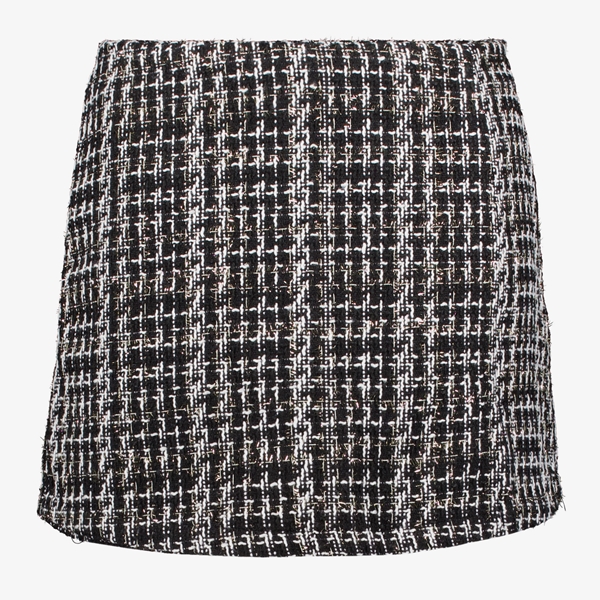 TwoDay structuurgeweven dames skort zwart wit 1