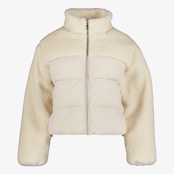 TwoDay korte dames winterjas met teddy beige 1