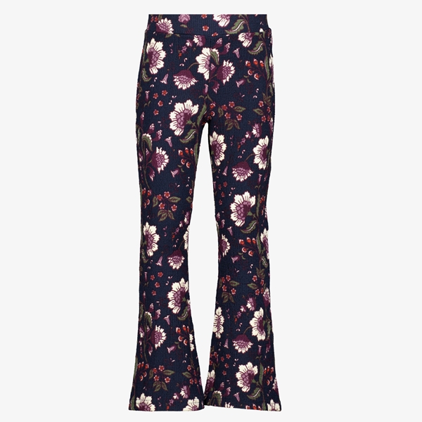 TwoDay meisjes flared broek met bloemenprint blauw 1