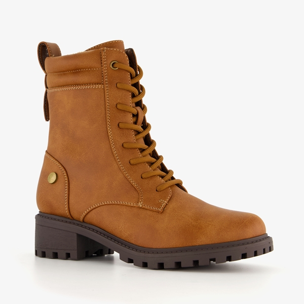 Blue Box dames veterboots cognac 1