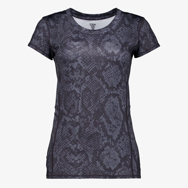 Osaga dames sport T-shirt met slangenprint grijs 1