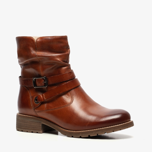 Hush Puppies gevoerde leren dames enkellaarsjes online bestellen Scapino