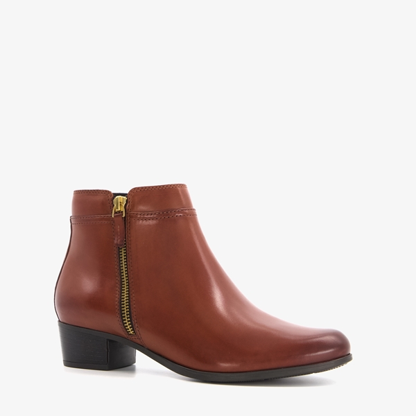 Hush Puppies leren dames enkellaarsjes cognac 1