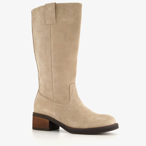 Harper hoge suede dames laarzen beige 1