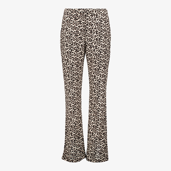 TwoDay dames flared broek beige met panterprint 1