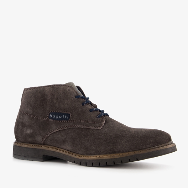 Bugatti hoge bruine suede heren veterschoenen 1