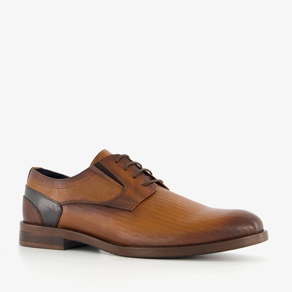 Van Beers leren heren veterschoenen cognac 1