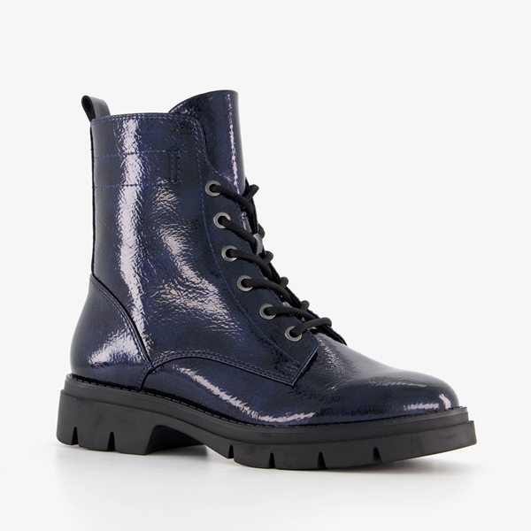 Tamaris dames lak veterboots blauw online bestellen Scapino