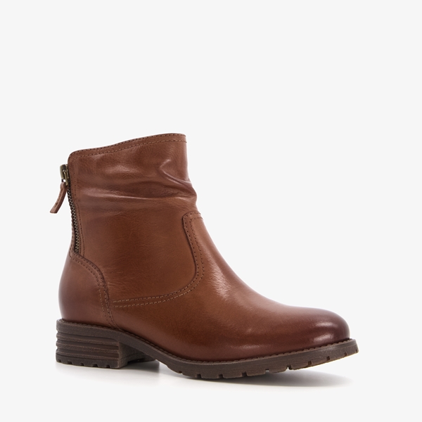 Hush Puppies leren dames enkellaarsjes cognac online bestellen Scapino