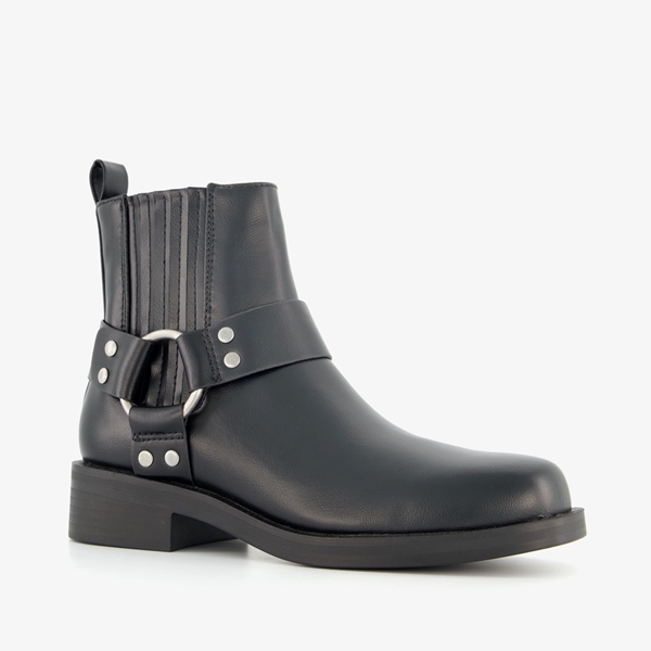 Only Shoes lage dames biker boots zwart 1