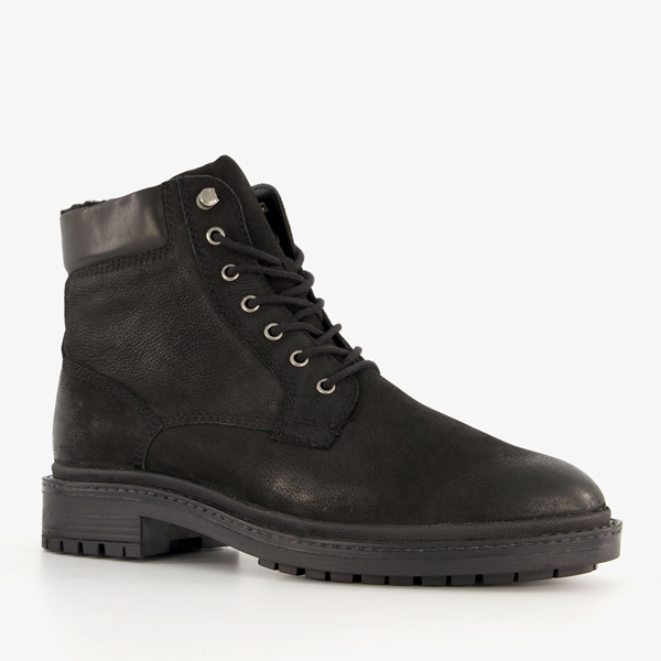 Van Beers leren heren veterboots zwart 1