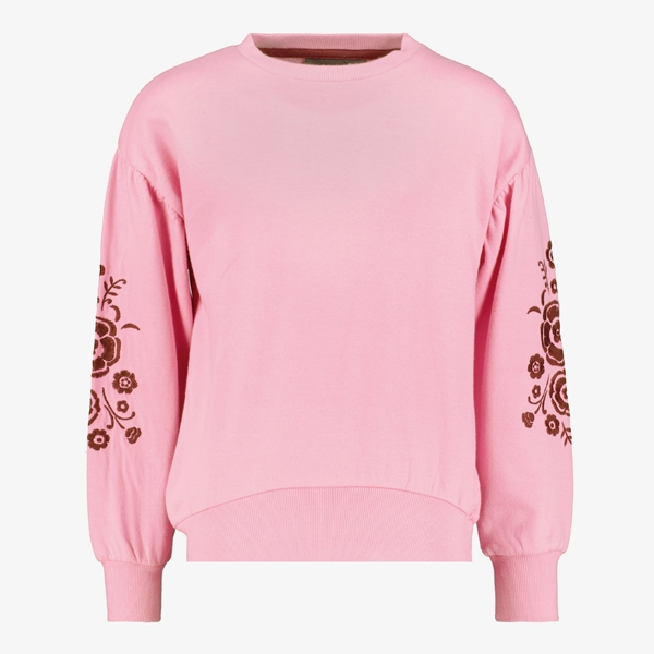 TwoDay meisjes sweater roze met bloemen 1