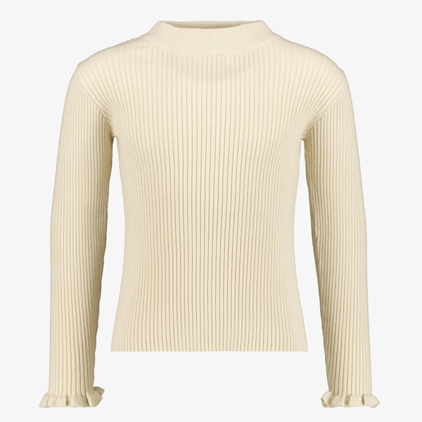 Name it Vianna geribde meisjes longsleeve beige 1