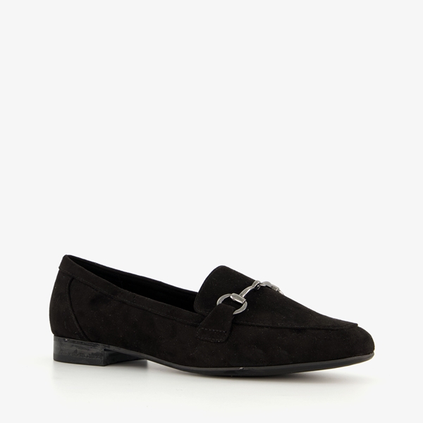 Nova dames loafers met gesp zwart 1