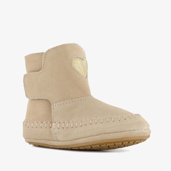 Groot leren meisjes babyschoenen beige 1