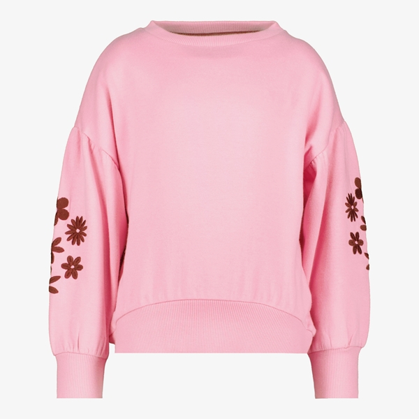 TwoDay meisjes sweater geborduurde mouwen roze 1