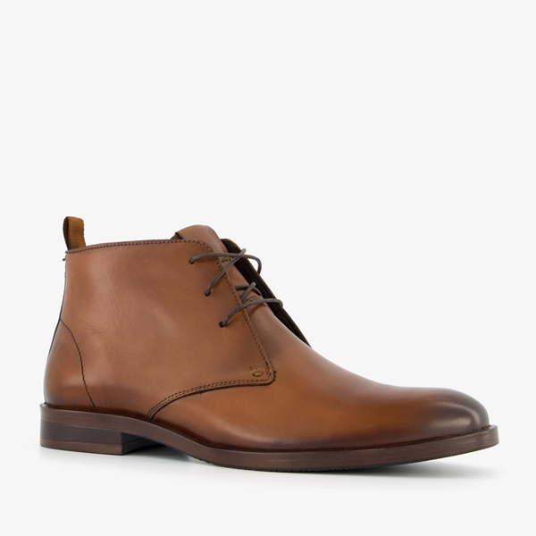 Van Beers hoge leren heren veterschoenen cognac 1