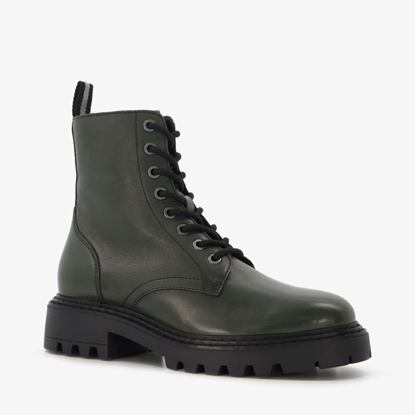 Harper leren dames veterboots groen 1