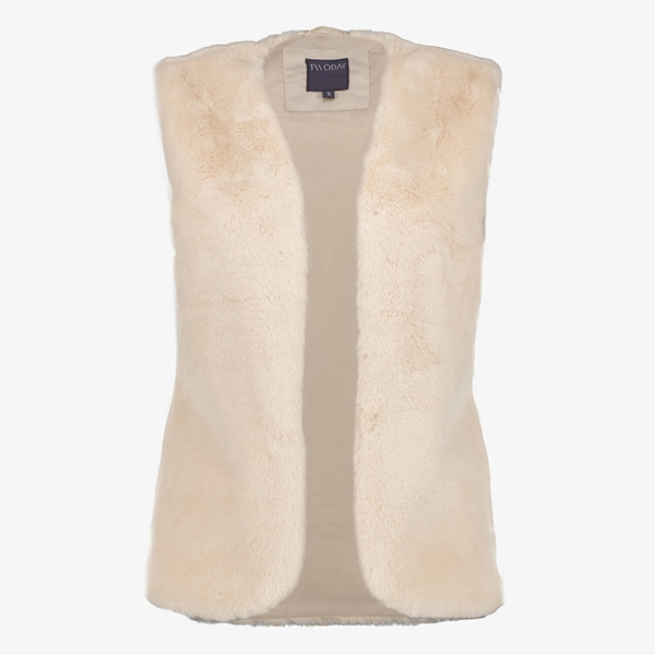 TwoDay dames gilet van imitatiebont beige 1