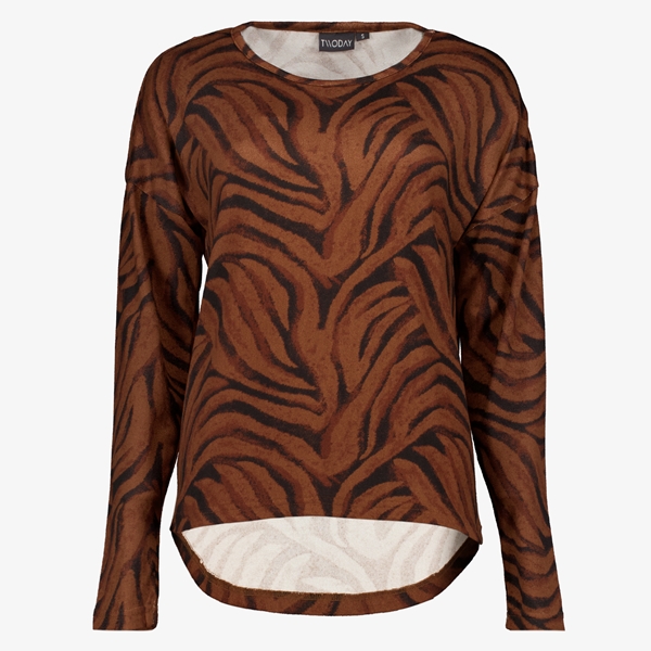 TwoDay dames shirt met print bruin 1