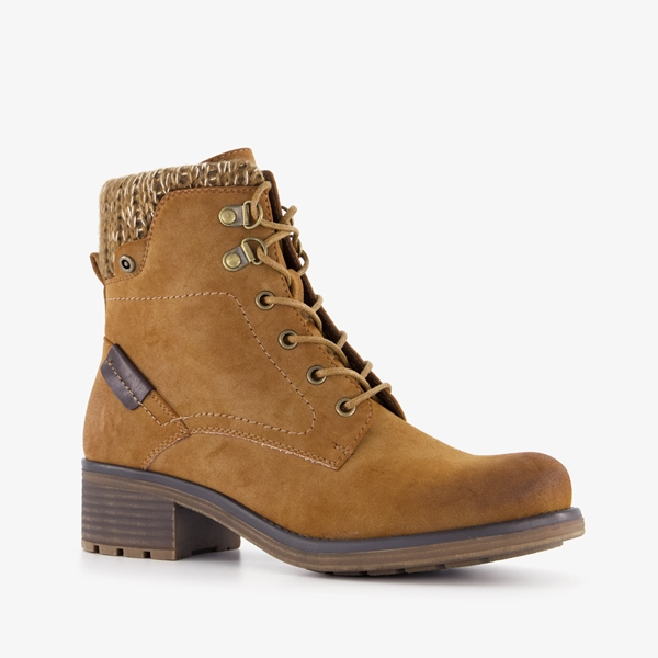 Blue Box veterboots cognac met gebreid detail 1