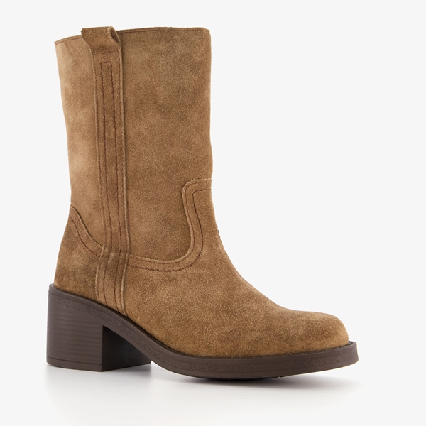 Harper suede dames laarzen met hak bruin 1